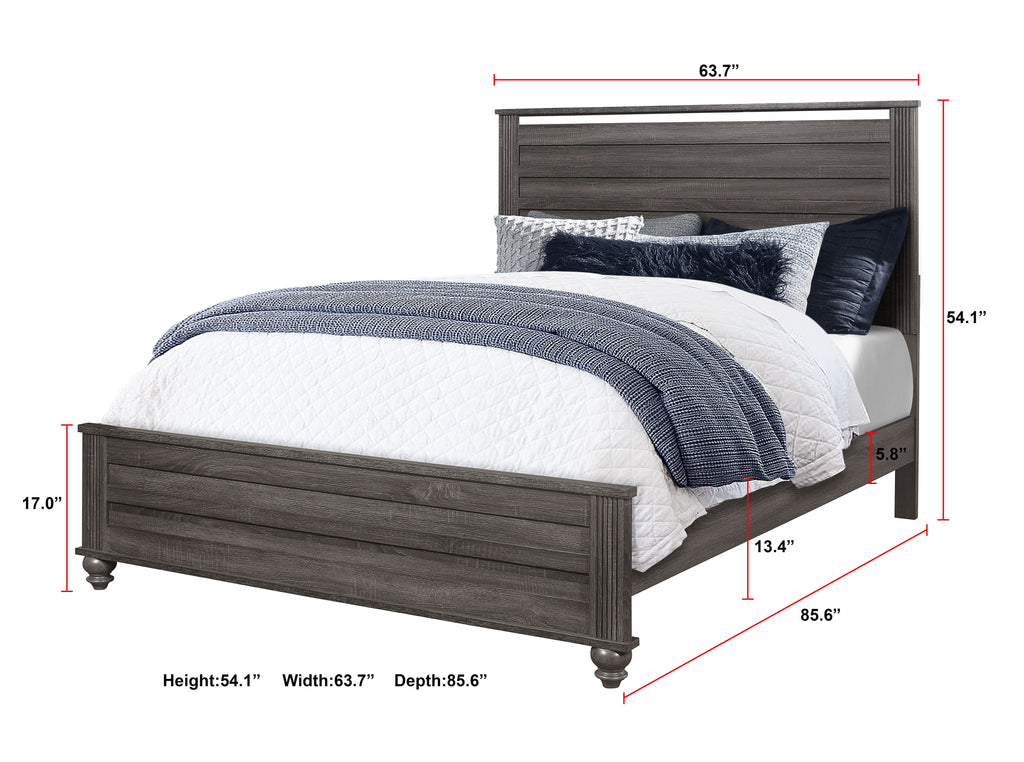 Gaston - Queen Bed - Gray