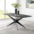 Klaus - Dining Table - Crystal Tempered Glass Top & Black Finish