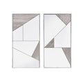 Chafik - Accent Mirror (Set of 2) - Mirrored, Natural Oak & Chrome