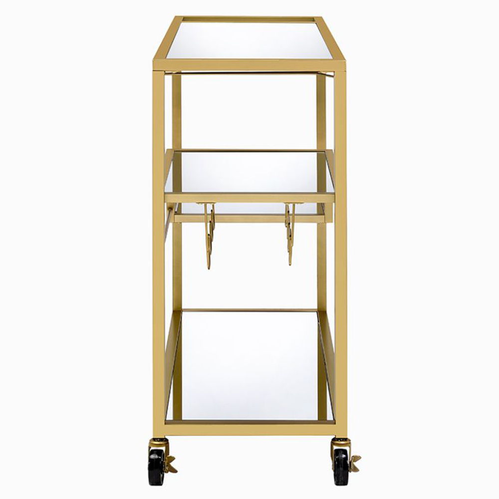 Adamsen - Serving Cart - Mirrored & Champagne