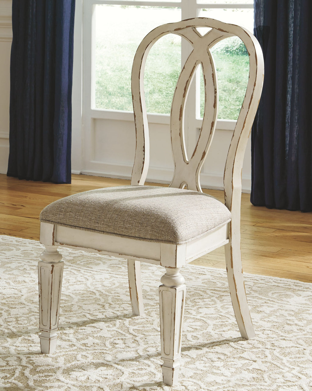 Realyn - Dining UPH Side Chair (Set of 2) - Ribbonback - Chipped White