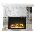 Nysa - 40" Fireplace - Mirrored & Faux Crystals