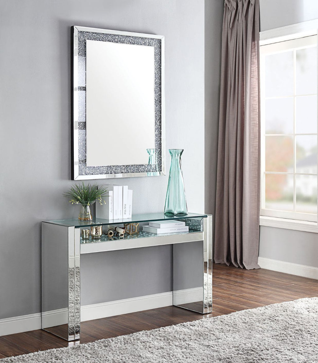 Nysa - Sofa Table - Mirrored & Faux Crystals
