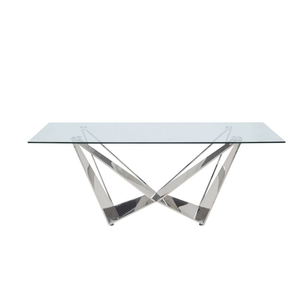 Dekel - Dining Table - Clear Glass Top & Stainless Steel