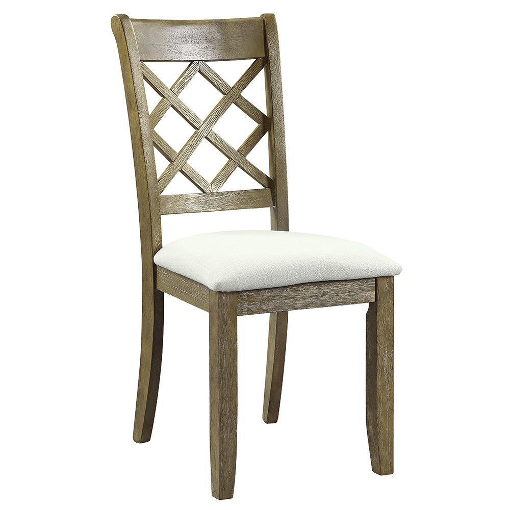 Karsen - Side Chair (Set of 2) - Beige Linen & Rustic Oak