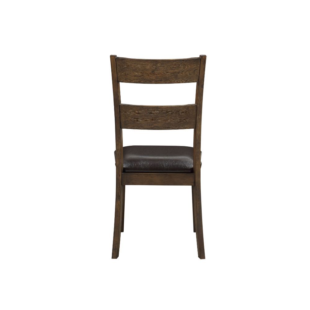 Nabirye - Side Chair (Set of 2) - Esspresso Synthetic Leather & Dark Oak