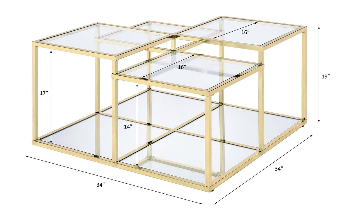 Uchenna - Coffee Table - Clear Glass & Gold