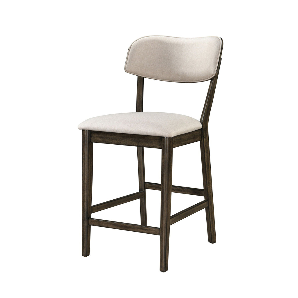 Rex - Open Back Counter Chair (Set of 2) - Walnut Brown / Beige