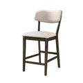 Rex - Open Back Counter Chair (Set of 2) - Walnut Brown / Beige