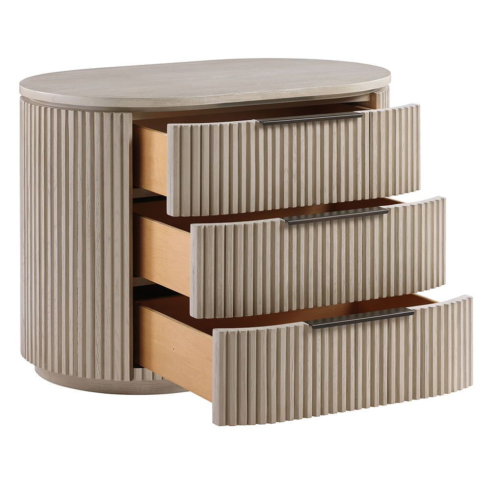 Leanna - Nightstand With USB Port - Light Oak