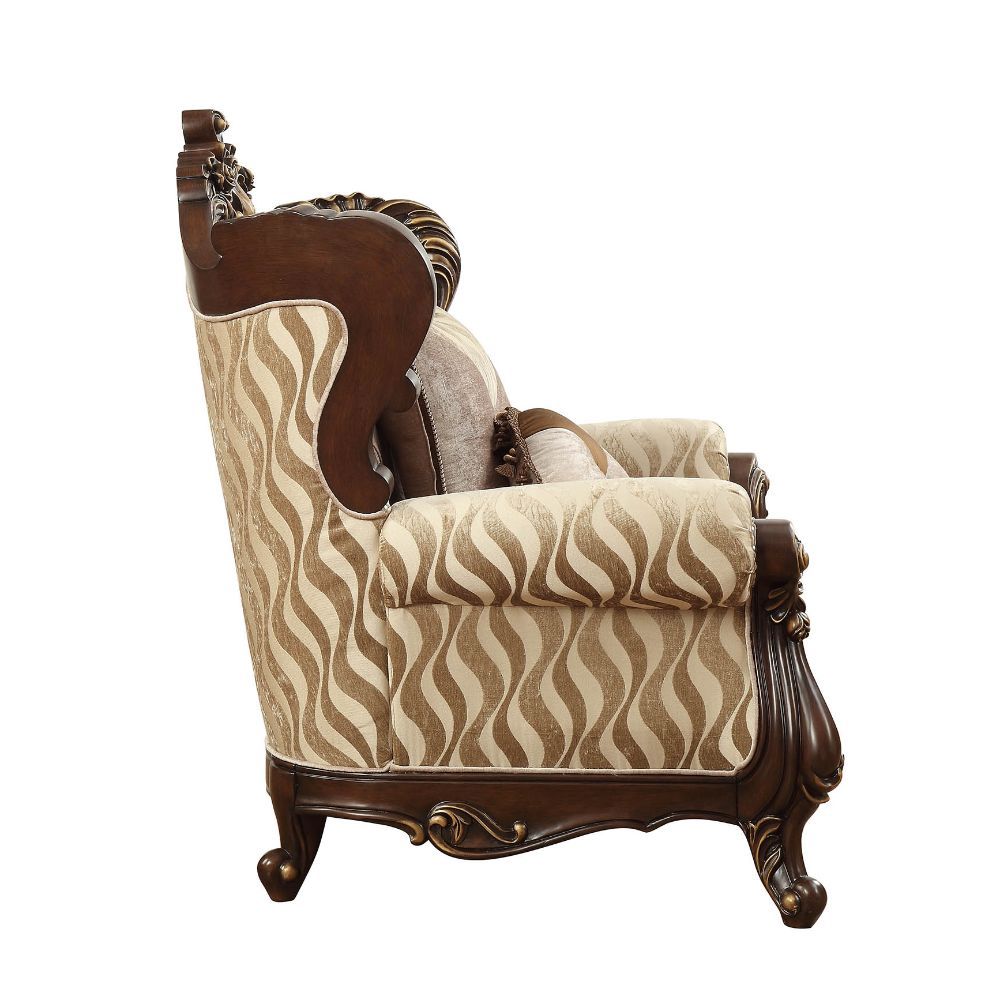 Shalisa - Chair With 2 Pillows (Same Lv01587) - Fabric & Walnut