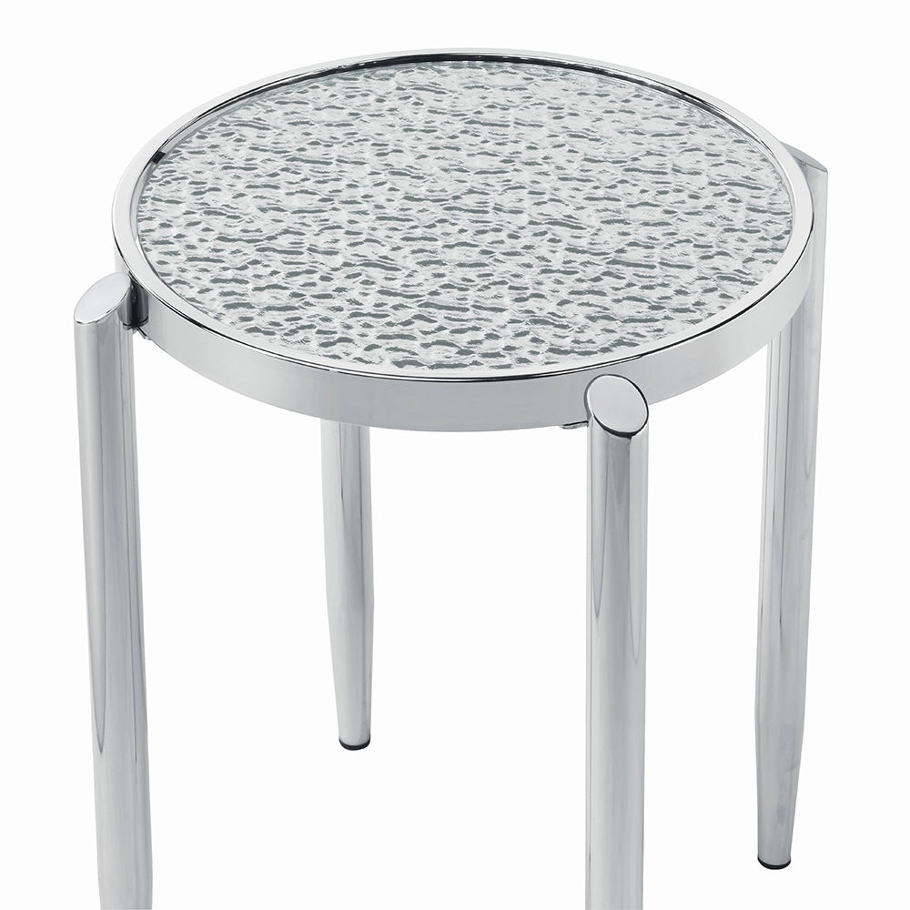 Abbe - End Table - Glass & Chrome